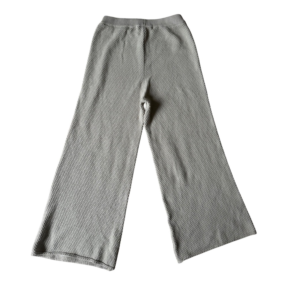 Free People Beach Pants Hailee Waffle Knit Wide Leg Green Small - Picture 3 of 8